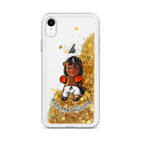 Coque iPhone à Paillettes Liquides<br/>Mohammed Alicorne - Le Coin Des Licornes