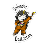 Sticker Humour Licorne<br/>Petit Salvador Dalicorne - Le Coin Des Licornes