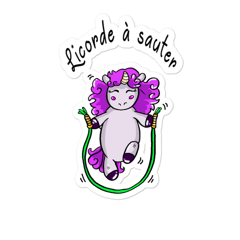 Sticker Humour Licorne<br/>Licorde à Sauter - Le Coin Des Licornes