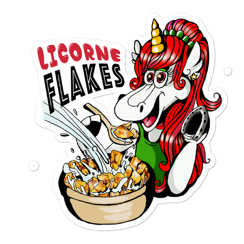 Sticker Humour Licorne<br/>Licorne Flakes - Le Coin Des Licornes