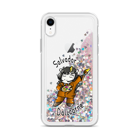 Coque iPhone à Paillettes Liquides<br/>Salvador Dalicorne - Le Coin Des Licornes