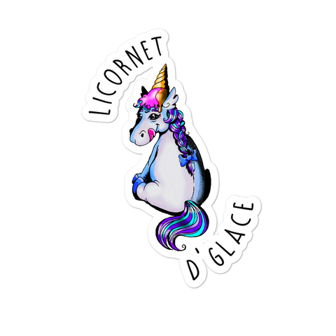 Sticker Humour Licorne<br/>Licornet De Glace - Le Coin Des Licornes