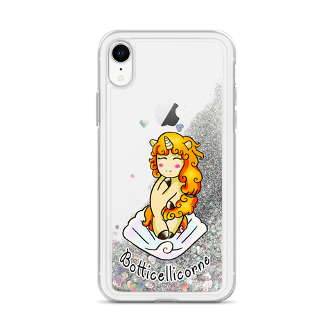 Coque iPhone à Paillettes Liquides<br/>Botticellicorne - Le Coin Des Licornes