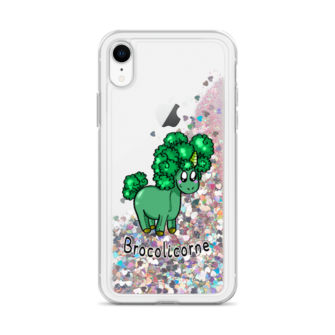 Coque iPhone à Paillettes Liquides<br/>Brocolicorne - Le Coin Des Licornes